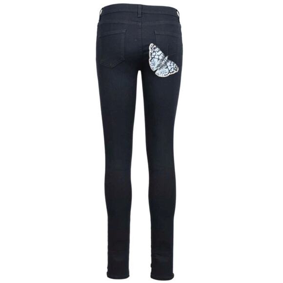 GUCCI Appliqué Black Butterfly Skinny Denim Jean Sz 28 - Picture 2 of 9